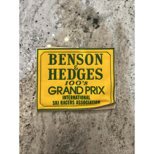 SKI SNOWBOARD BENSON & HEDGES TOBACCO 100 GRAND PRIX RACERS ISRA PATCH  Vintage